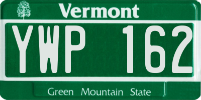 VT license plate YWP162
