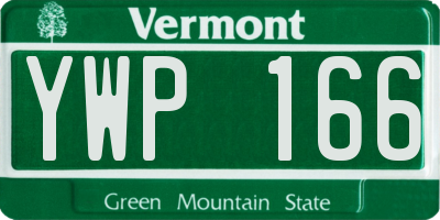 VT license plate YWP166