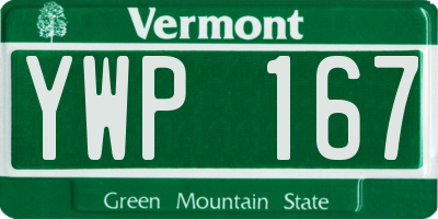 VT license plate YWP167