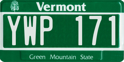 VT license plate YWP171