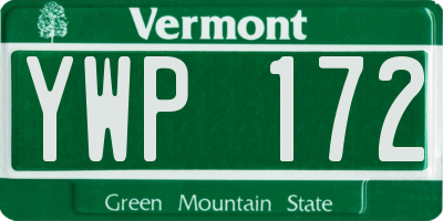 VT license plate YWP172