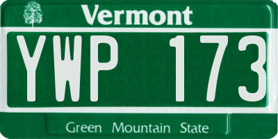 VT license plate YWP173