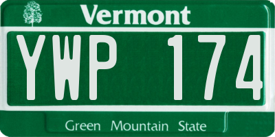 VT license plate YWP174