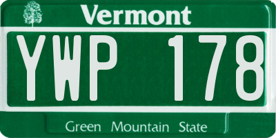 VT license plate YWP178