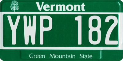 VT license plate YWP182