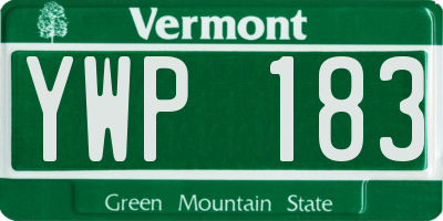 VT license plate YWP183