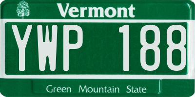 VT license plate YWP188