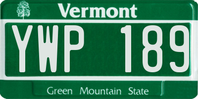 VT license plate YWP189