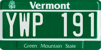 VT license plate YWP191