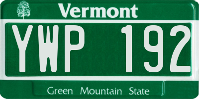 VT license plate YWP192