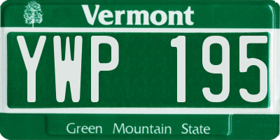 VT license plate YWP195