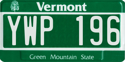 VT license plate YWP196