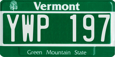 VT license plate YWP197