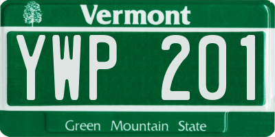 VT license plate YWP201