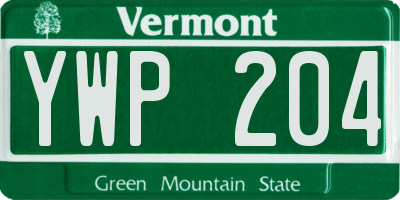 VT license plate YWP204