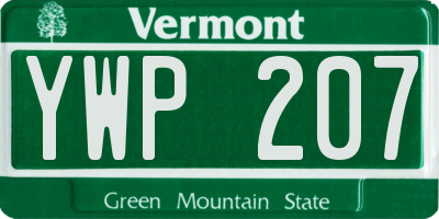VT license plate YWP207