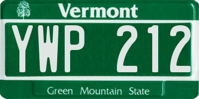 VT license plate YWP212
