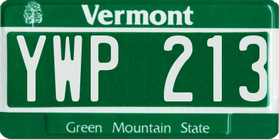 VT license plate YWP213