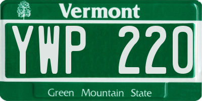 VT license plate YWP220
