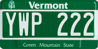 VT license plate YWP222