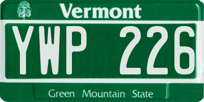 VT license plate YWP226