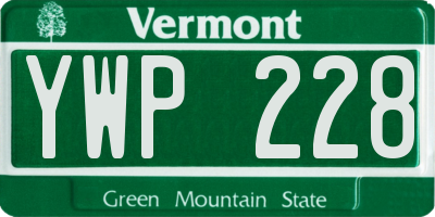 VT license plate YWP228