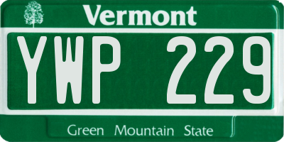 VT license plate YWP229