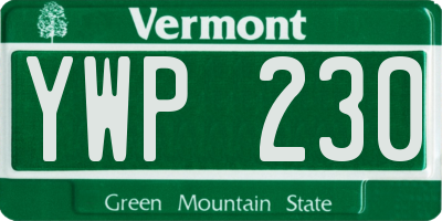 VT license plate YWP230