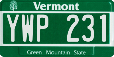 VT license plate YWP231