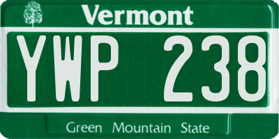 VT license plate YWP238