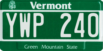 VT license plate YWP240