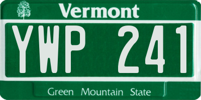 VT license plate YWP241