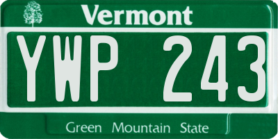 VT license plate YWP243