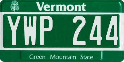 VT license plate YWP244