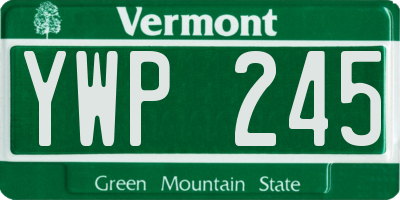 VT license plate YWP245