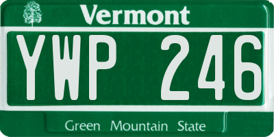 VT license plate YWP246