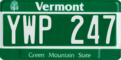 VT license plate YWP247