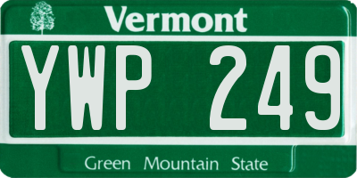 VT license plate YWP249