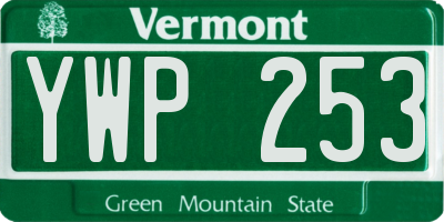 VT license plate YWP253
