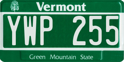 VT license plate YWP255