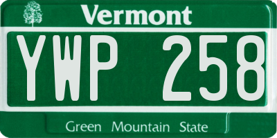 VT license plate YWP258