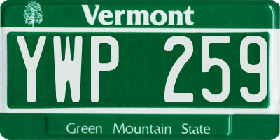 VT license plate YWP259