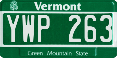 VT license plate YWP263