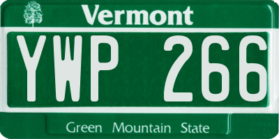 VT license plate YWP266