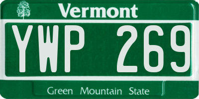 VT license plate YWP269