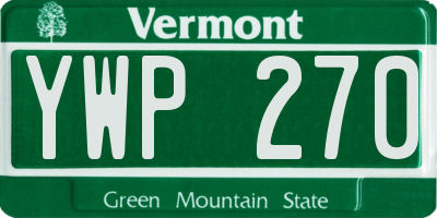 VT license plate YWP270