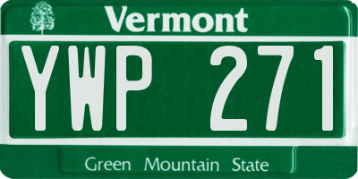 VT license plate YWP271