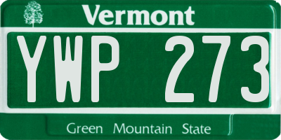 VT license plate YWP273