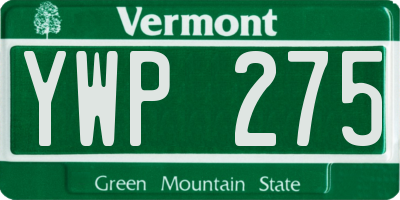 VT license plate YWP275