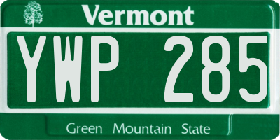 VT license plate YWP285